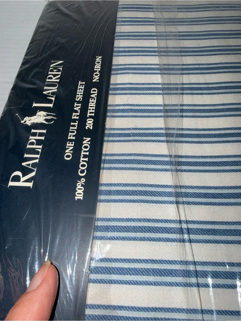 Ralph Lauren Home Collection Claudine Blue Flat Sheet Full Size **As Found** - Picture 5 of 6